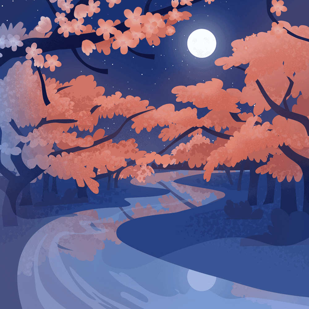 Cherry Blossoms Over Kyoto